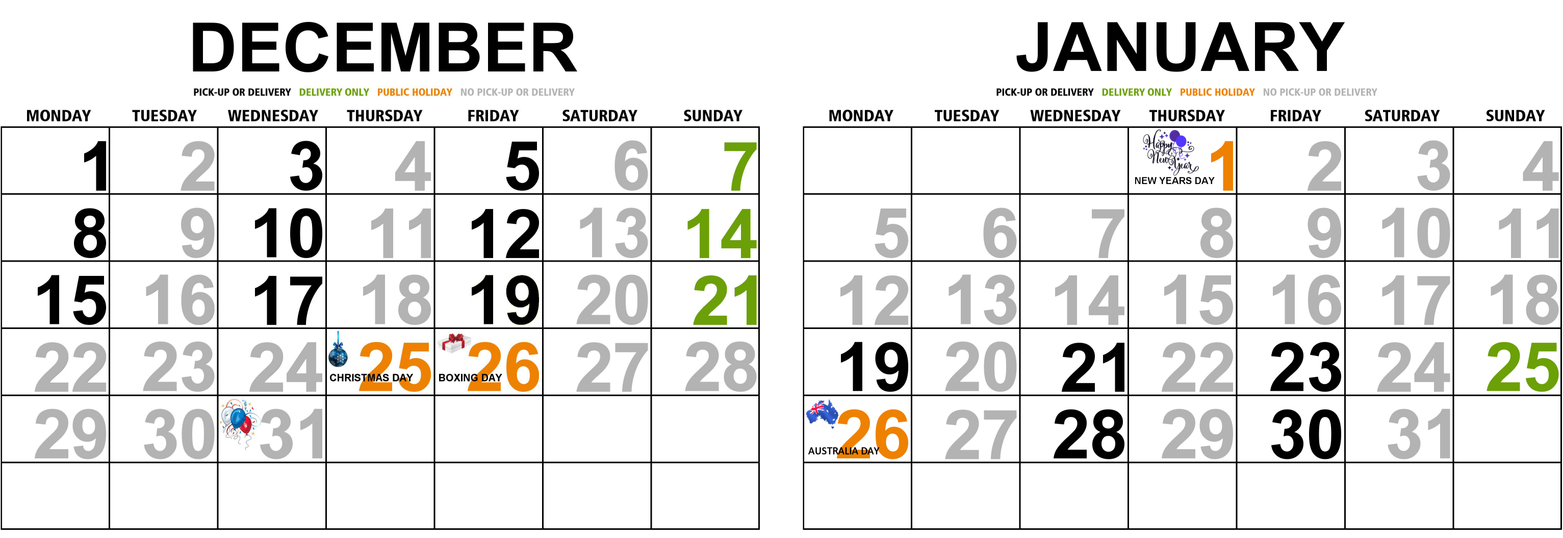 2026 Evergreen Ironing Dates